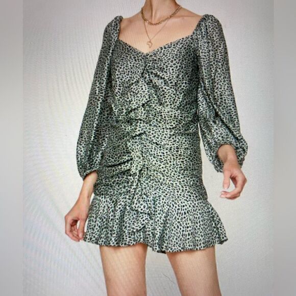 Caballero Elena Dress Animal Dot Ruffled Dress Size Small - Picture 1 of 14